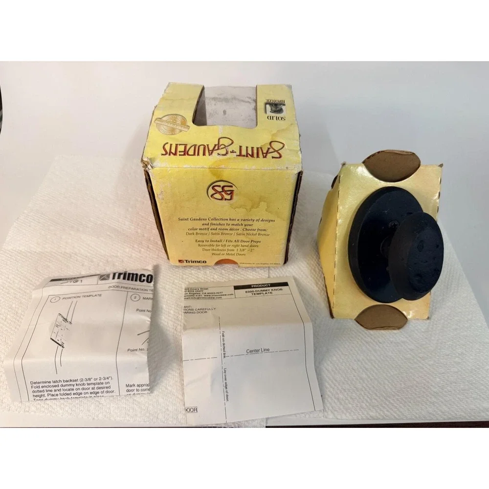 Trimco Saint-Gaudens 8300-DM Solid Bronze Oval Single Dummy Door Knob NOS